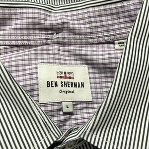 Charcoal striped button down long sleeves sz L